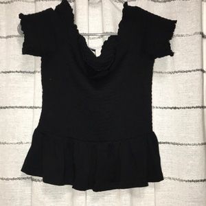 Off the Shoulder Black Tee